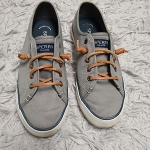 Gray Sperry top-sider shoes